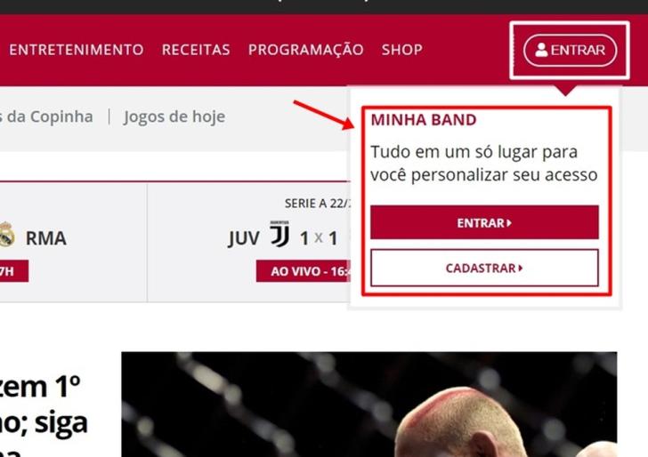 Para assistir ao jogo do Flamengo hoje ao vivo, espectador precisar fazer login ou realizar um cadastro grátis no site da TV Bandeirantes — Foto: Reprodução/Gabriela Andrade